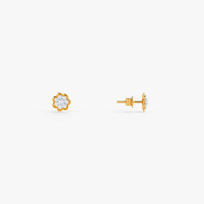 Gold Amber Lab Grown Diamond Earrings