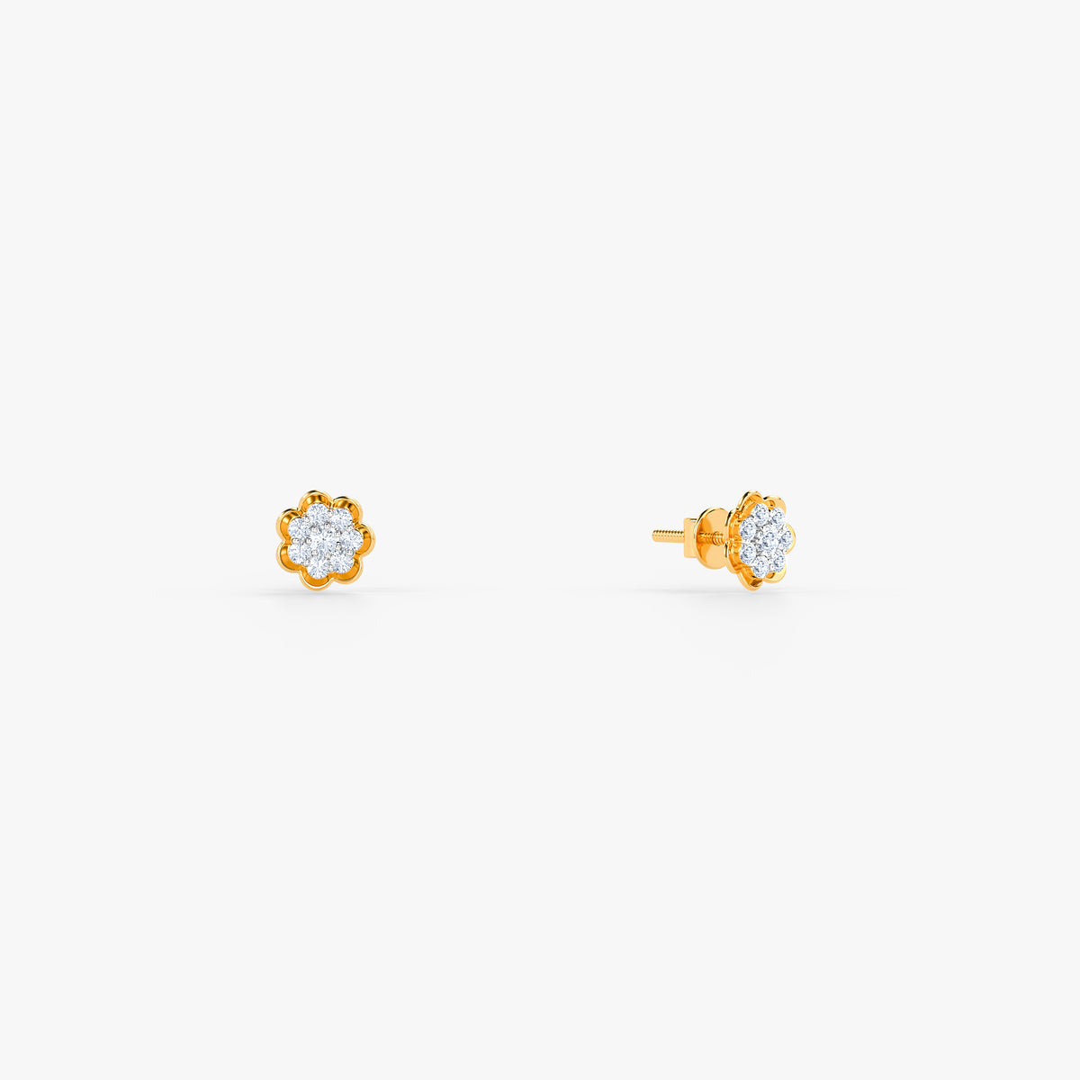 Gold Amber Lab Grown Diamond Earrings