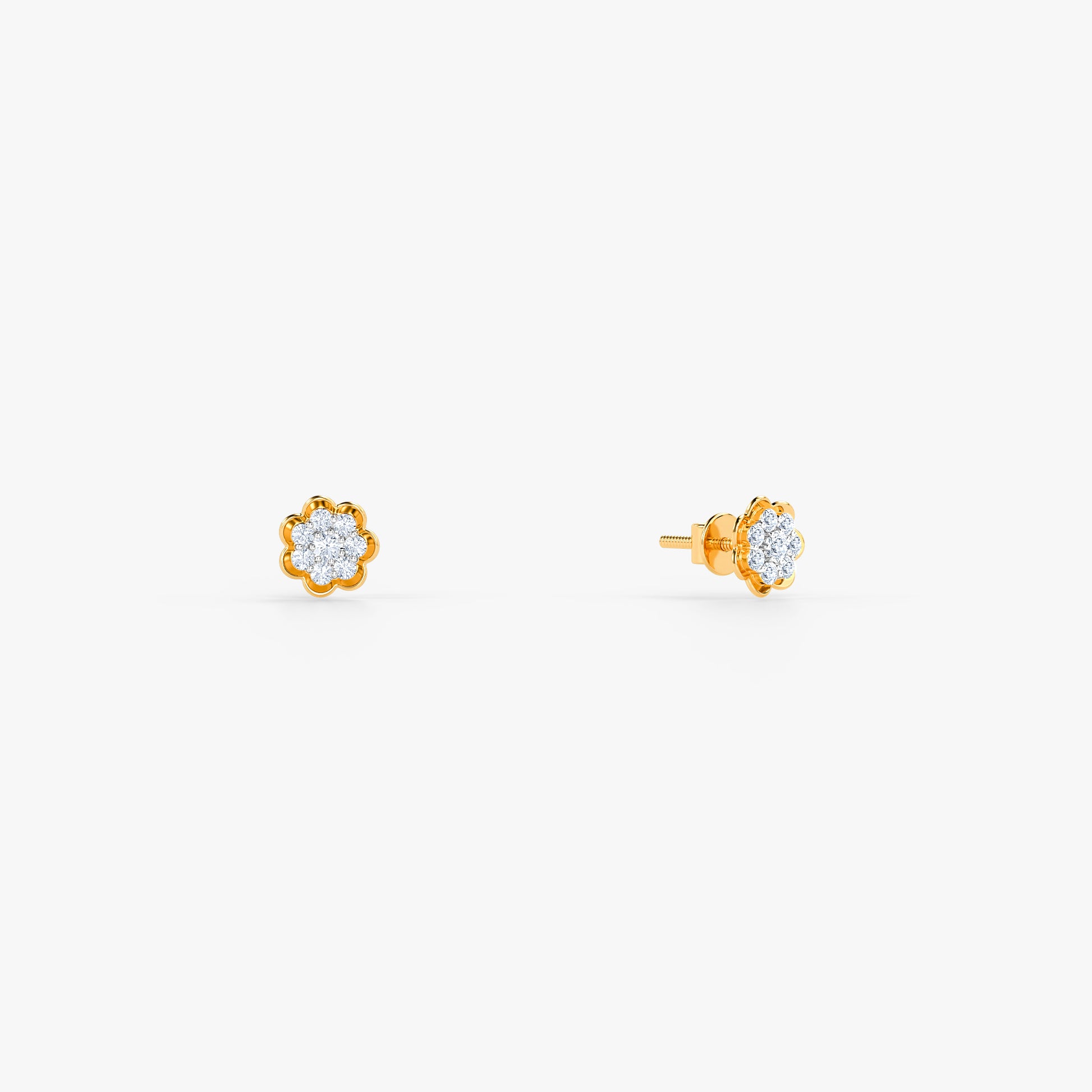 Gold Amber Lab Grown Diamond Earrings