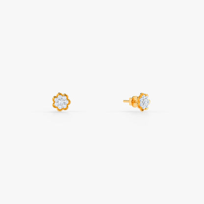 Gold Amber Lab Grown Diamond Earrings