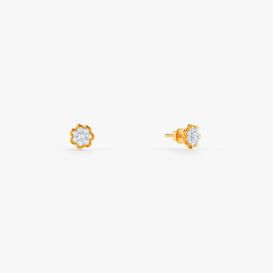 Gold Amber Lab Grown Diamond Earrings