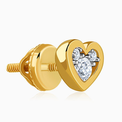Gold My Heartbeat Lab Grown Diamond Studs