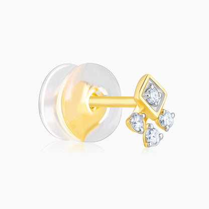 Gold Exquisite Trio Diamond Stud Earrings