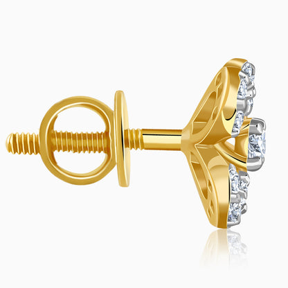 Gold Aurafleur Lab Grown Diamond Earrings