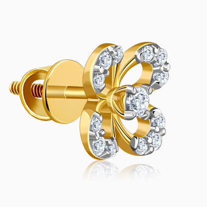 Gold Aurafleur Lab Grown Diamond Earrings