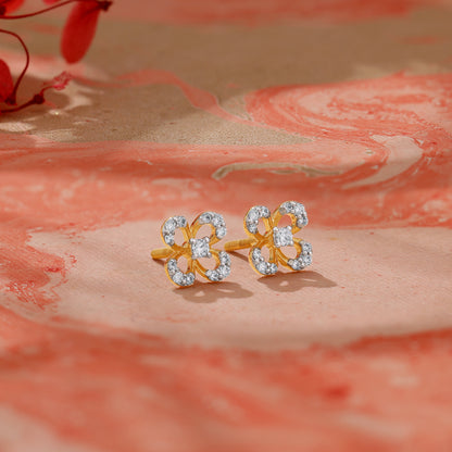 Gold Aurafleur Lab Grown Diamond Earrings