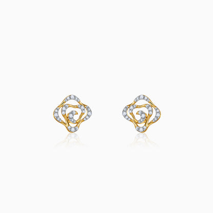 Gold Elan Clover Lab Grown Diamond Earrings