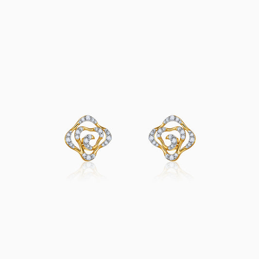 Gold Elan Clover Lab Grown Diamond Earrings