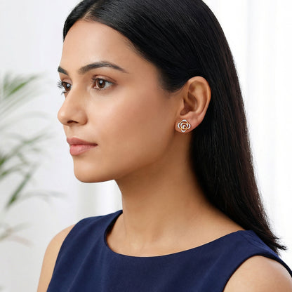 Gold Elan Clover Lab Grown Diamond Earrings