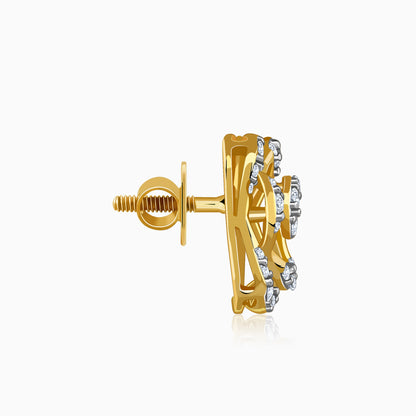 Gold Elan Clover Lab Grown Diamond Earrings