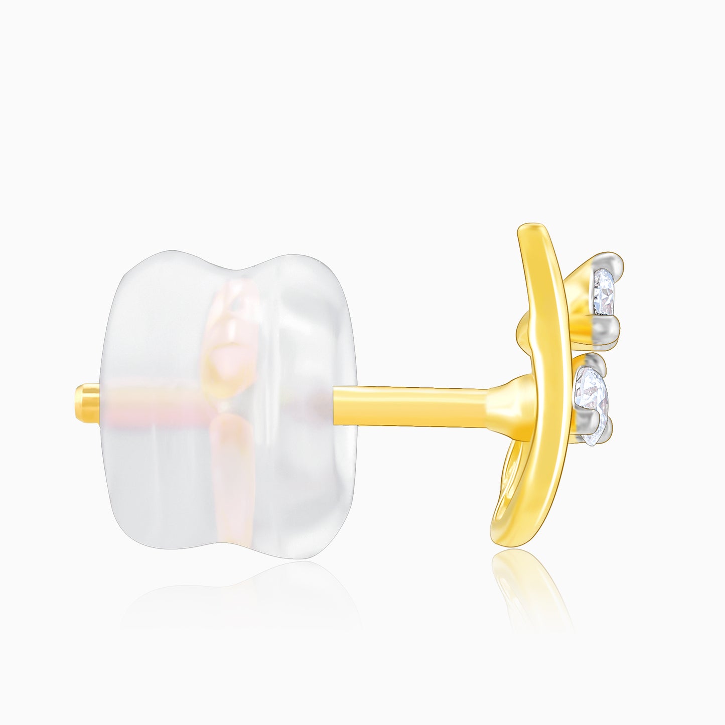 Gold Elegant Twirl Diamond Stud Earrings