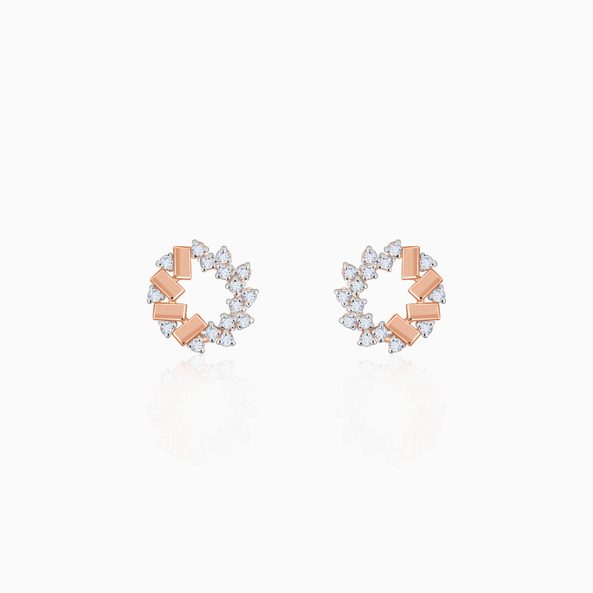 Rose Gold Crimson Halo Lab Grown Diamond Studs