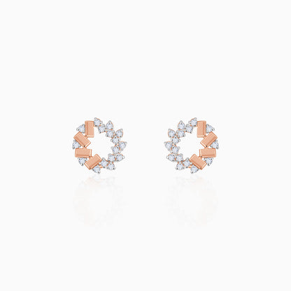 Rose Gold Crimson Halo Lab Grown Diamond Studs