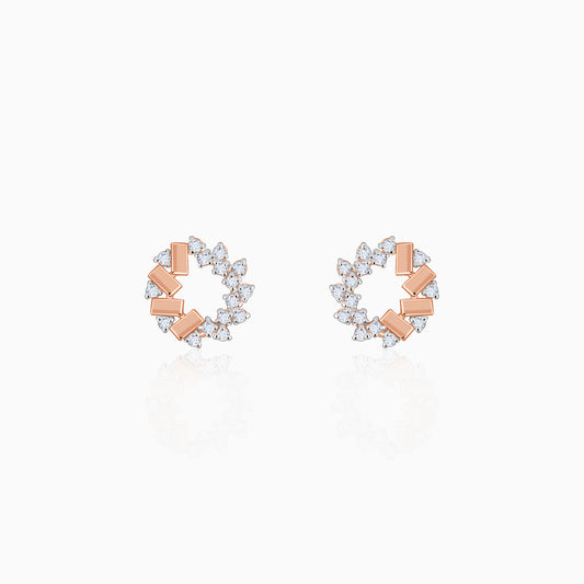Rose Gold Crimson Halo Lab Grown Diamond Studs