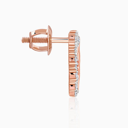 Rose Gold Crimson Halo Lab Grown Diamond Studs