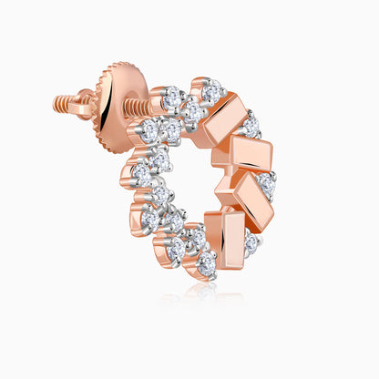 Rose Gold Crimson Halo Lab Grown Diamond Studs