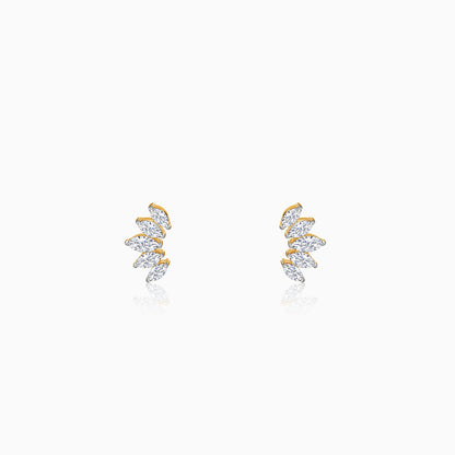 Gold Lotus Petals Lab Grown Diamond Earrings