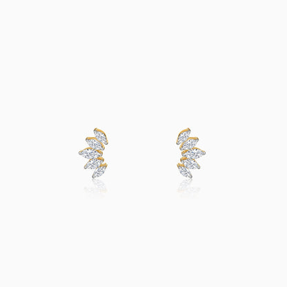 Gold Lotus Petals Lab Grown Diamond Earrings