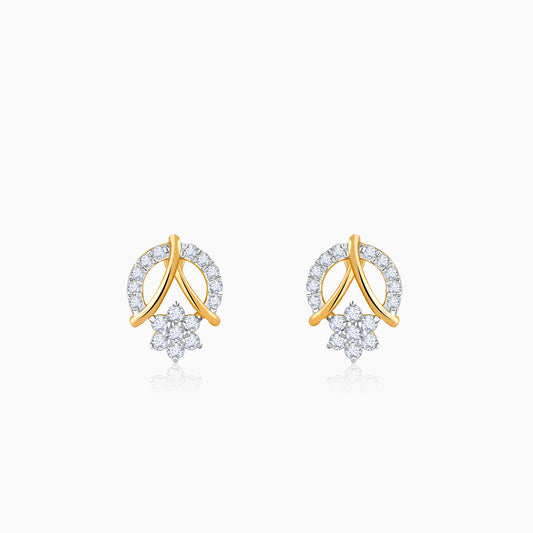 Gold Twinkle Top Lab Grown Diamond Studs