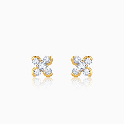 Gold Clover Shine Lab Grown Diamond Studs