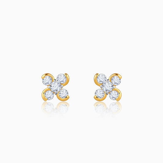 Gold Clover Shine Lab Grown Diamond Studs