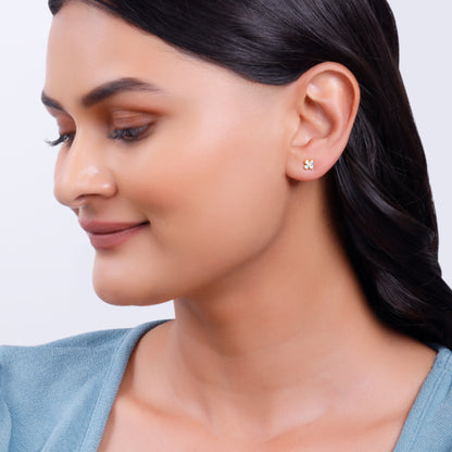 Gold Clover Shine Lab Grown Diamond Studs