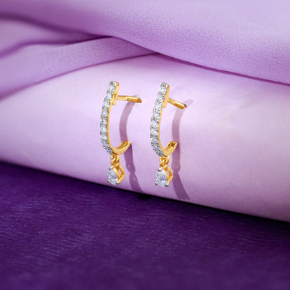 Gold Cascade Shine Lab Grown Diamond Earrings