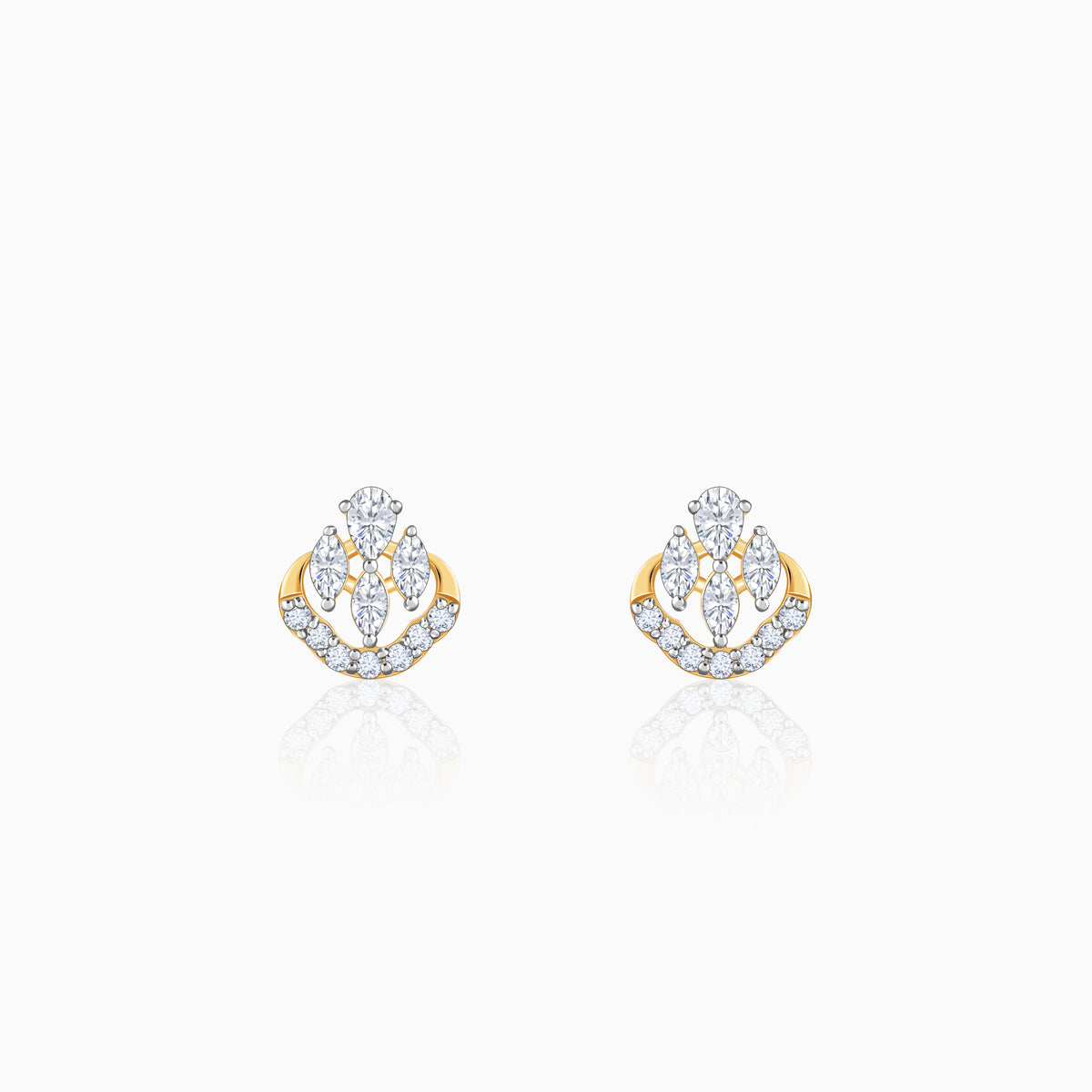 Gold Celeste Swirl Lab Grown Diamond Earrings