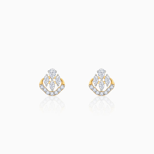 Gold Celeste Swirl Lab Grown Diamond Earrings