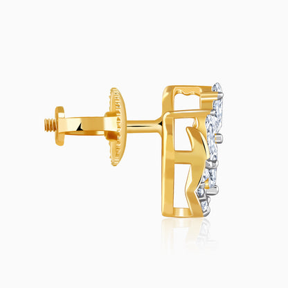 Gold Celeste Swirl Lab Grown Diamond Earrings