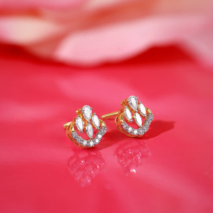 Gold Celeste Swirl Lab Grown Diamond Earrings