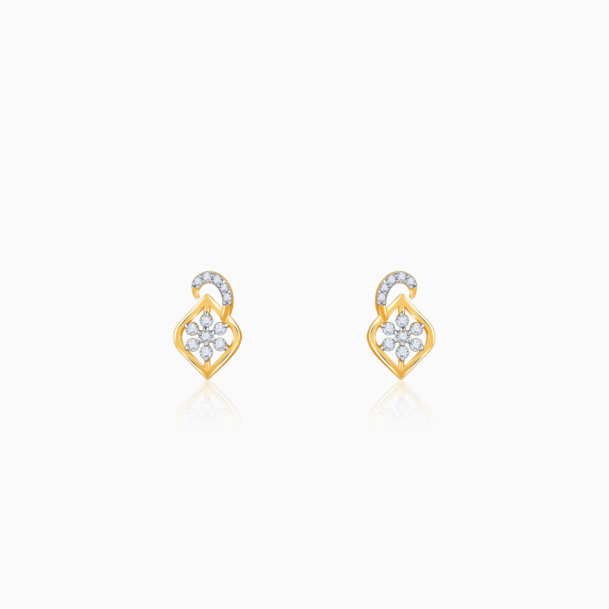 Gold Frostshell Lab Grown Diamond Earrings