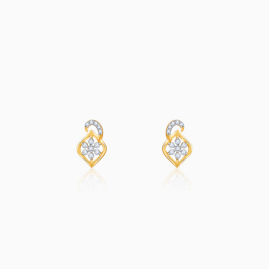 Gold Frostshell Lab Grown Diamond Earrings