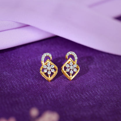 Gold Frostshell Lab Grown Diamond Earrings