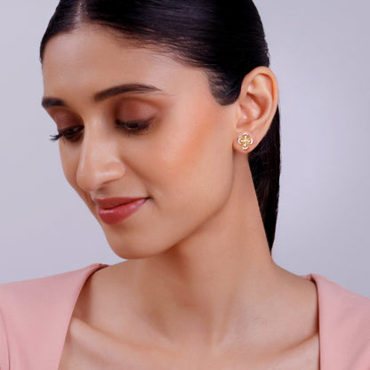 Gold Lush Bloom Lab Grown Diamond Earrings