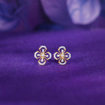 Gold Lush Bloom Lab Grown Diamond Earrings