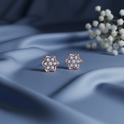 Rose Gold Floral Joy Lab Grown Diamond Studs