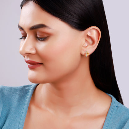 Gold Ellipse Glow Lab Grown Diamond Earrings