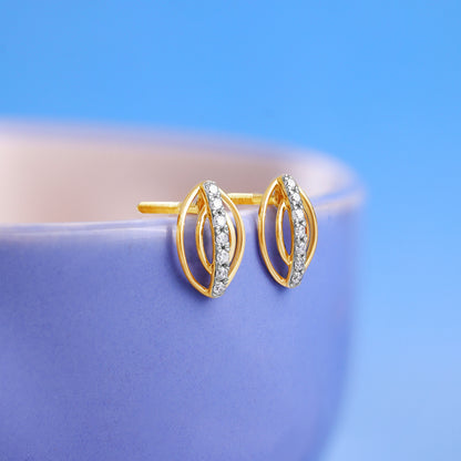 Gold Ellipse Glow Lab Grown Diamond Earrings