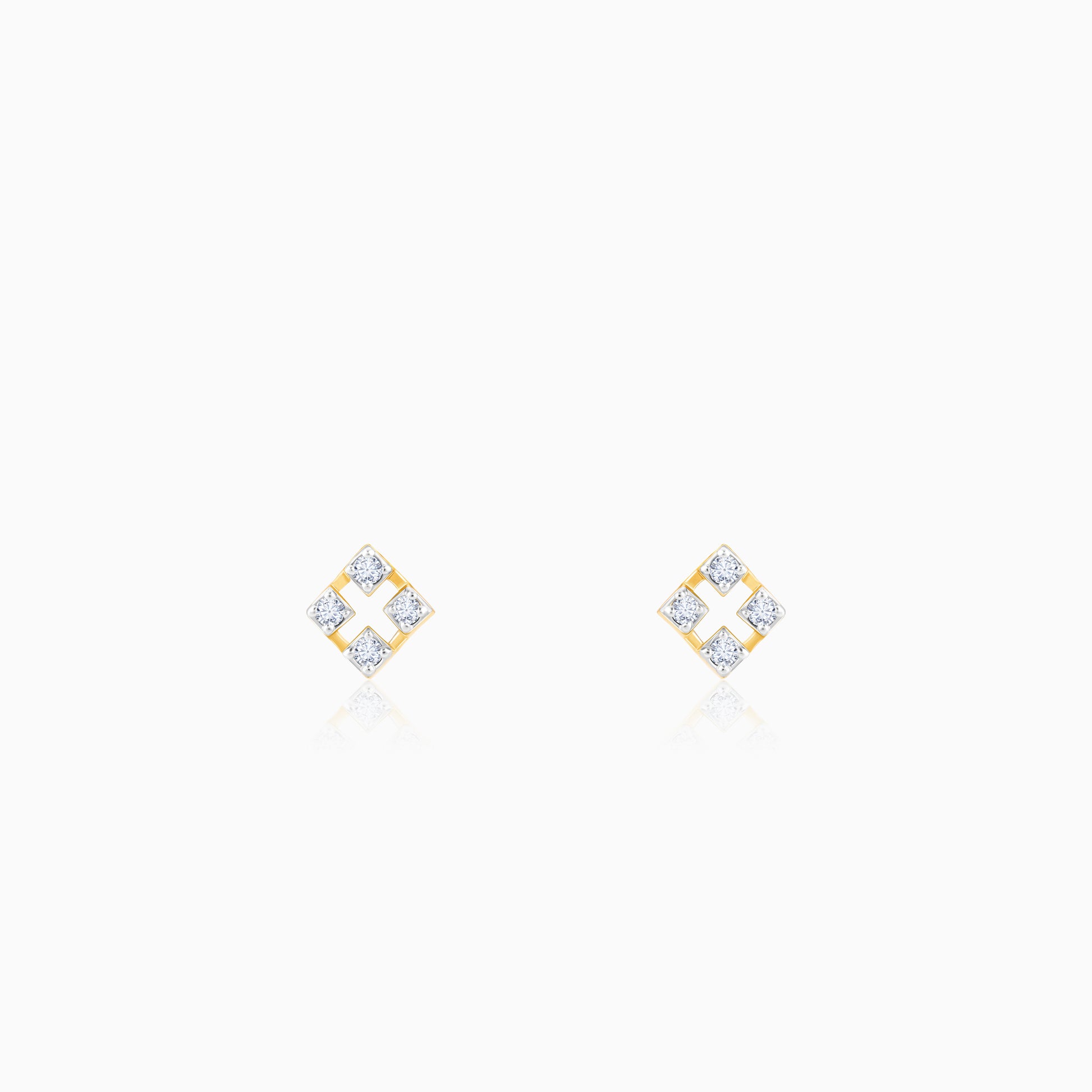 Lab_grown_diamond_Gold_Rhombus_Diamond_Stud_Earrings