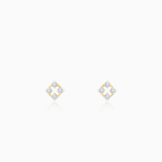 Lab_grown_diamond_Gold_Rhombus_Diamond_Stud_Earrings