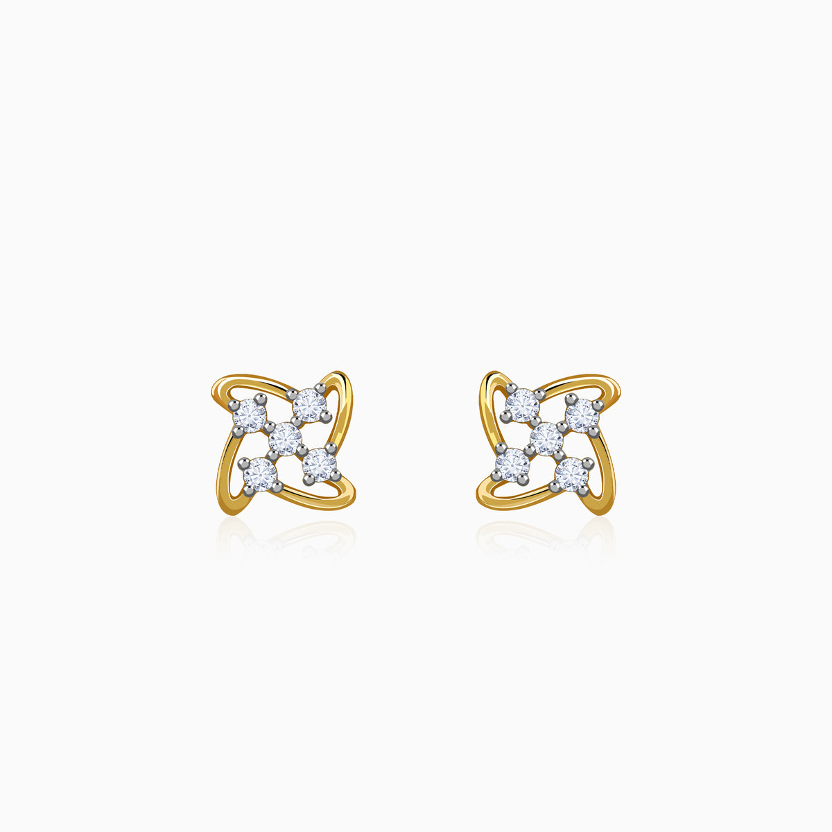 Gold Beigoma Lab Grown Diamond Studs