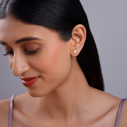 Gold Ixora Lab Grown Diamond Studs