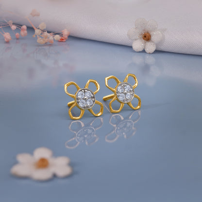 Gold Ixora Lab Grown Diamond Studs