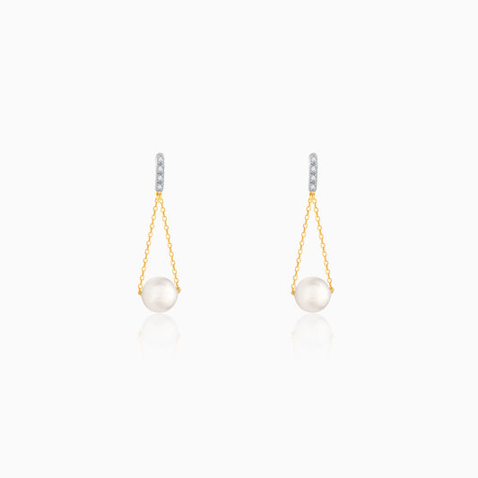 Lab_grown_diamond_Gold_Swing_of_Pearl_Diamond_Earrings