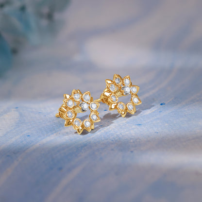 Gold Celeste Bloom Lab Grown Diamonds Earrings