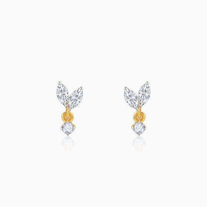 Gold Aurora Leaf Lab Grown Diamond Earrings