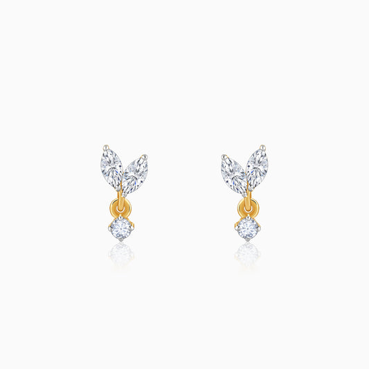 Gold Aurora Leaf Lab Grown Diamond Earrings