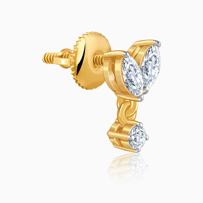 Gold Aurora Leaf Lab Grown Diamond Earrings