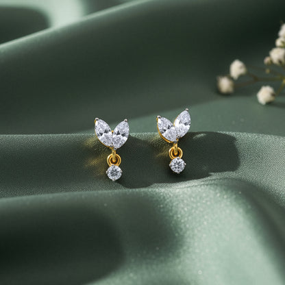 Gold Aurora Leaf Lab Grown Diamond Earrings